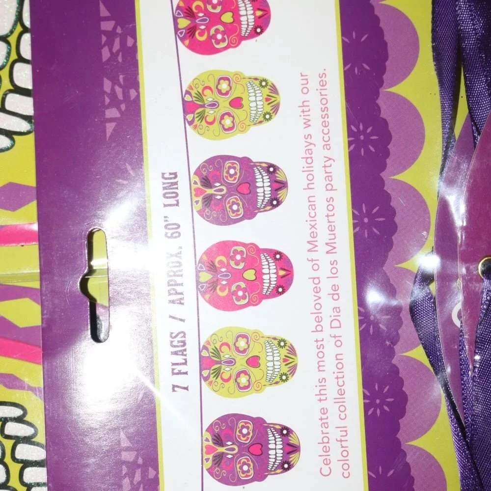 Day of the Dead party banners lot of 5/7 skulls in each package